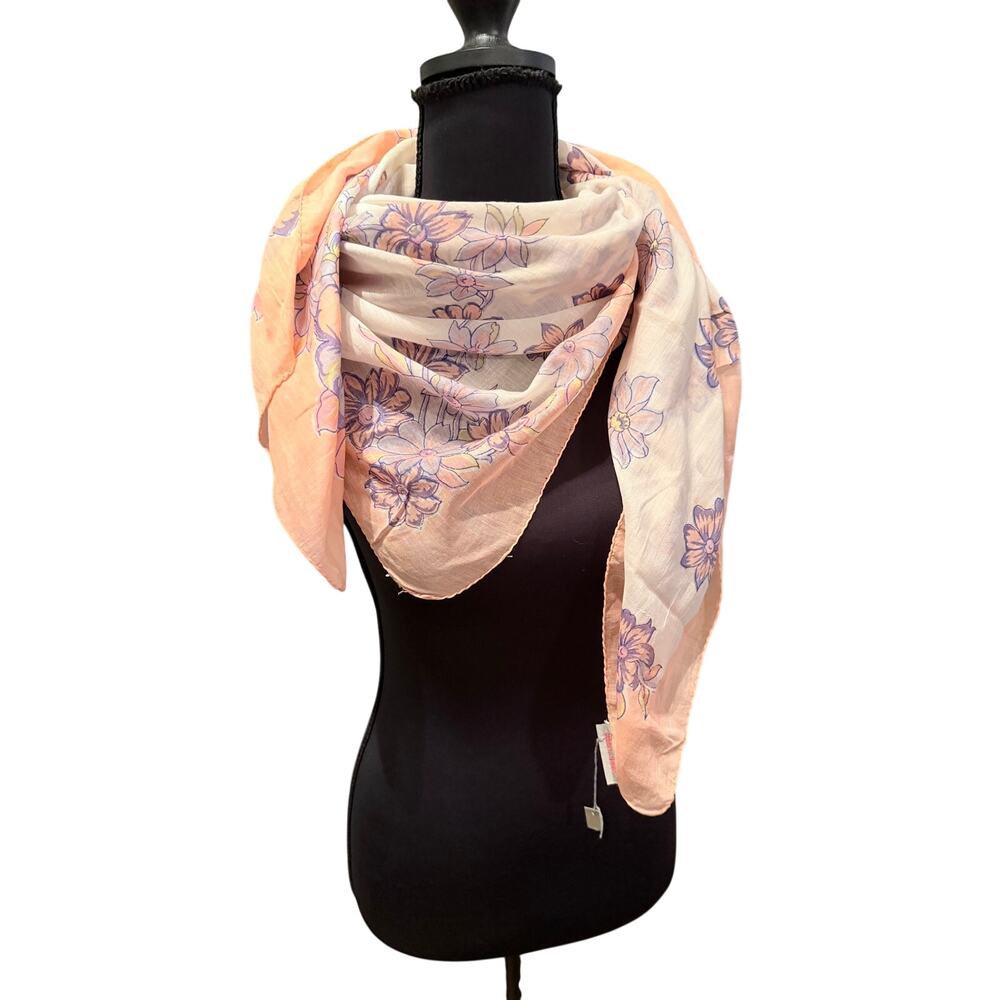 NWT putomayo pink peach floral scarf wrap shawl cottagecore romantic coquette